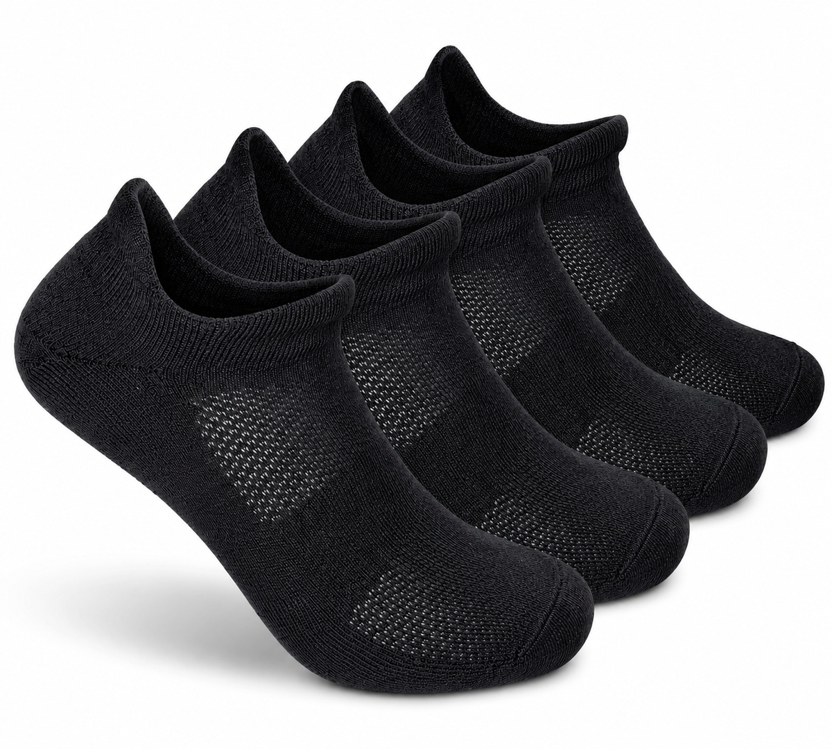 Black FLOCK no-show merino wool training socks